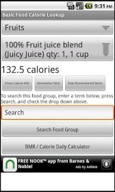 game pic for Basic Food Calorie Lookup